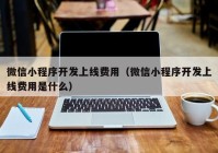 微信小程序开发上线费用（微信小程序开发上线费用是什么）