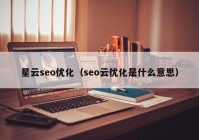 星云seo优化（seo云优化是什么意思）