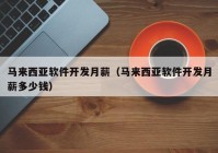 马来西亚软件开发月薪（马来西亚软件开发月薪多少钱）