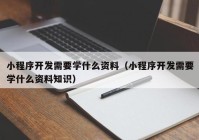 小程序开发需要学什么资料（小程序开发需要学什么资料知识）