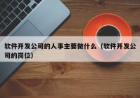 软件开发公司的人事主要做什么（软件开发公司的岗位）