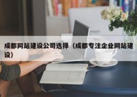 成都网站建设公司选择（成都专注企业网站建设）