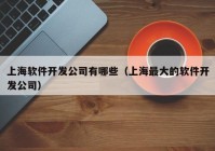 上海软件开发公司有哪些（上海最大的软件开发公司）