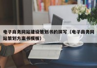 电子商务网站建设策划书的撰写（电子商务网站策划方案书模板）