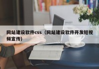 网站建设软件css（网站建设软件开发短视频宣传）