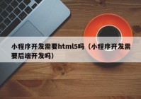 小程序开发需要html5吗（小程序开发需要后端开发吗）