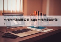 小程序开发制作公司（app小程序定制开发）