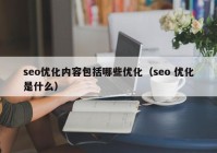 seo优化内容包括哪些优化（seo 优化是什么）