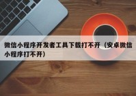 微信小程序开发者工具下载打不开（安卓微信小程序打不开）