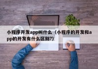 小程序开发app叫什么（小程序的开发和app的开发有什么区别?）