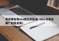 竞价排名和seo优化的区别（seo与竞价推广的优劣势）