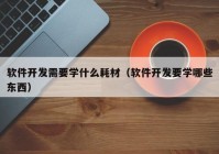 软件开发需要学什么耗材（软件开发要学哪些东西）