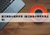 丽江微信小程序开发（丽江微信小程序开发公司）