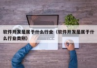 软件开发是属于什么行业（软件开发是属于什么行业类别）