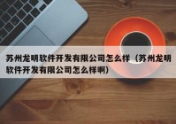 苏州龙明软件开发有限公司怎么样（苏州龙明软件开发有限公司怎么样啊）