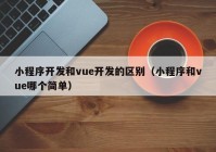 小程序开发和vue开发的区别（小程序和vue哪个简单）