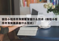 微信小程序开发需要掌握什么技术（微信小程序开发需要具备什么技术）