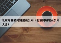 北京专业的网站建设公司（北京网站建设公司大全）