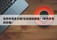 软件开发多少钱?比你想的便宜!（软件开发的价格）